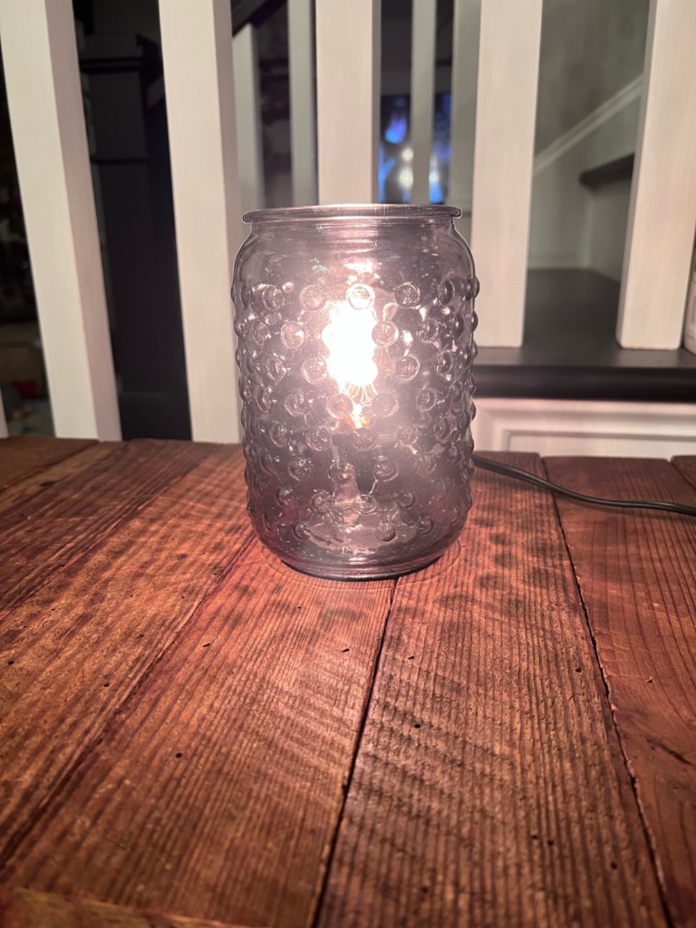 Smokey Hobnail Wax Warmer Table Lamp